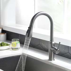 gun metal grey kitchen faucet 304 stainless steel with pull out sprayer manufacturer kitchen faucet for house sinks water tap