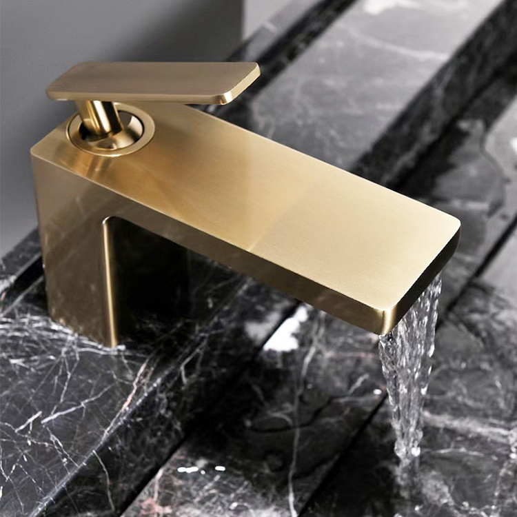 Hot and Cold Lavatory Faucet Waterfall Bathroom Basin Mixer Tap