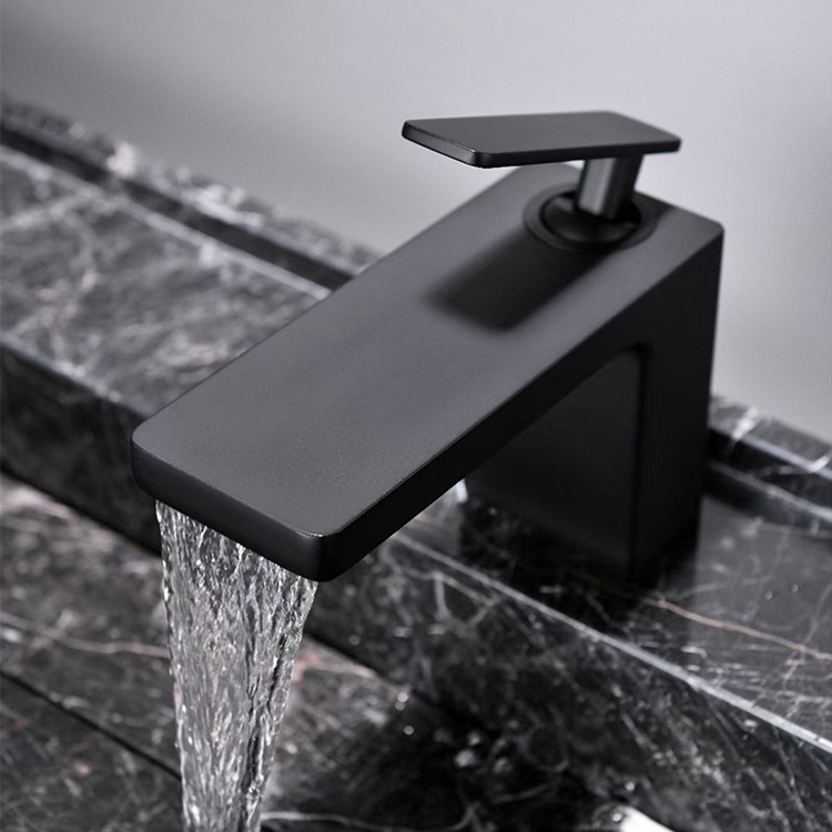 Hot and Cold Lavatory Faucet Waterfall Bathroom Basin Mixer Tap