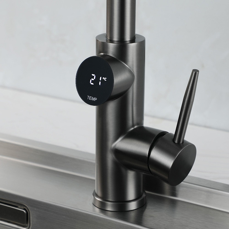 Digital Pull Down Kitchen Sink Faucet