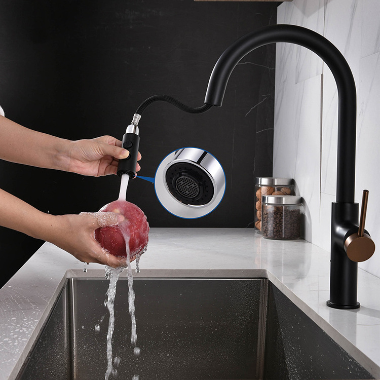 kitchen faucets black pull down sprayer sink kitchen faucet flex touchless water tap mixer brass sanitary ware