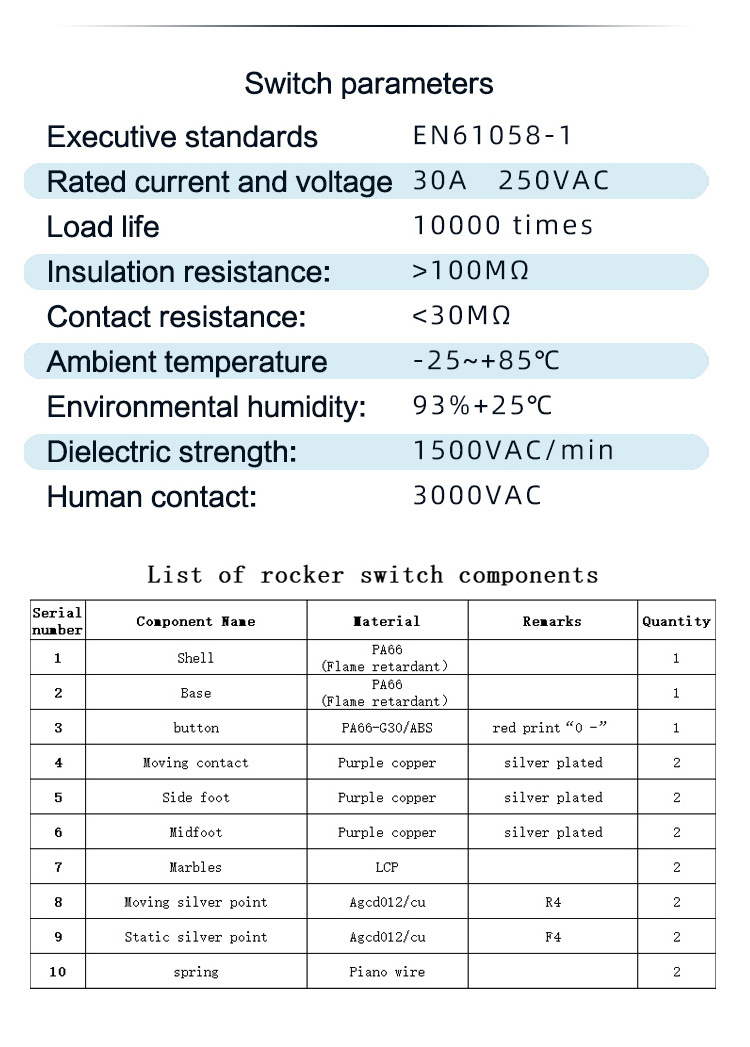 KCD4 rocker switch  30A   250V AC high-power power button 4-pin traffic light 30 * 22mm welding machine switch