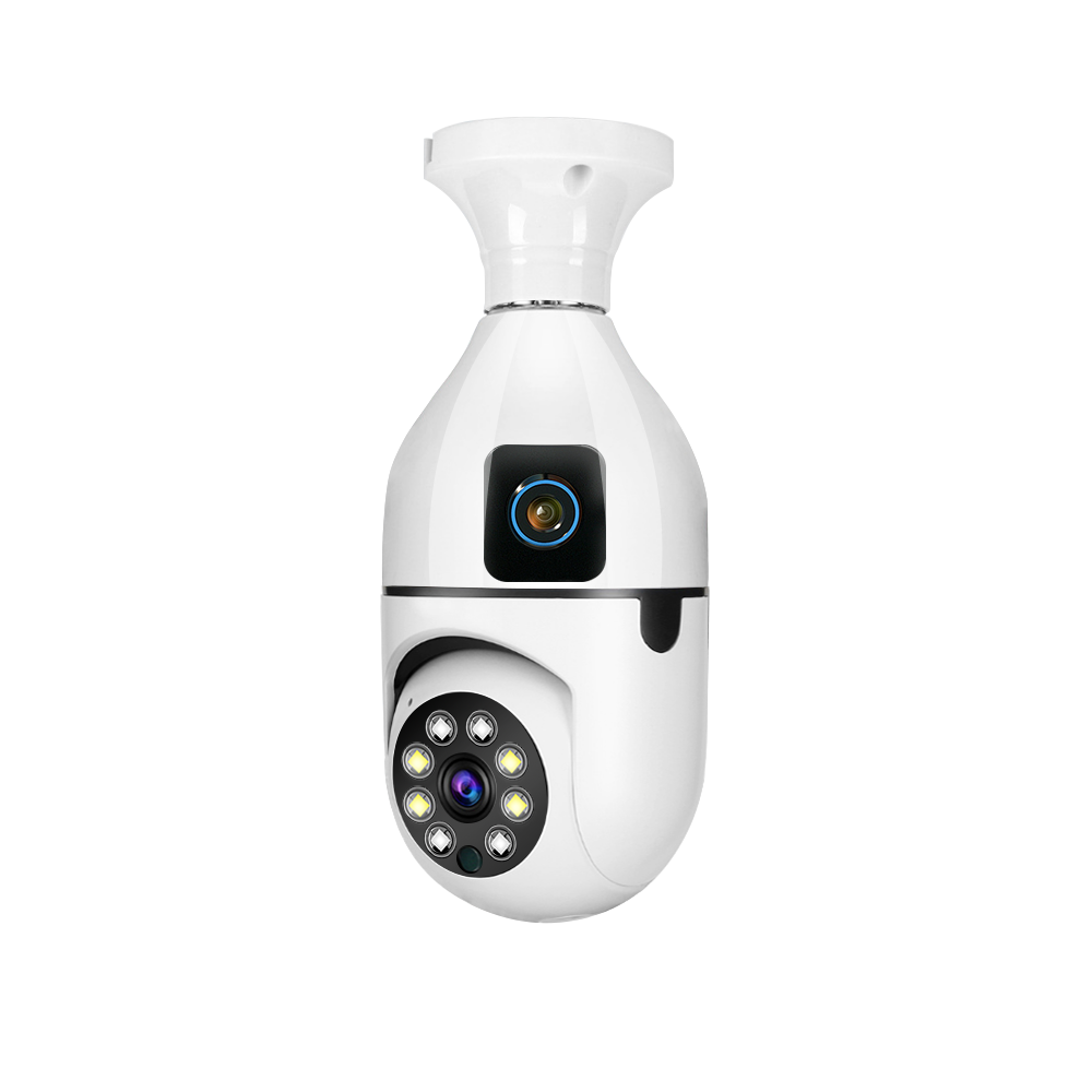 360degree view wireless wifi light bulb camera 720P mini hidden wifi camera security two lens