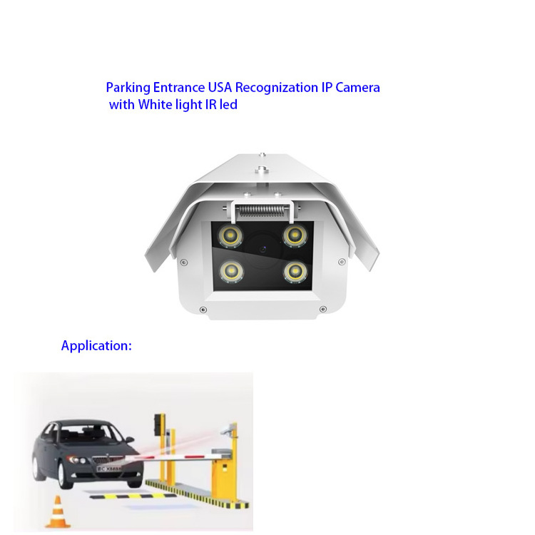 JinD 3.0MP H.264 white light led parking entrance alpr HD USA recognition 6mm fixed lens license plate bayonet ip camera