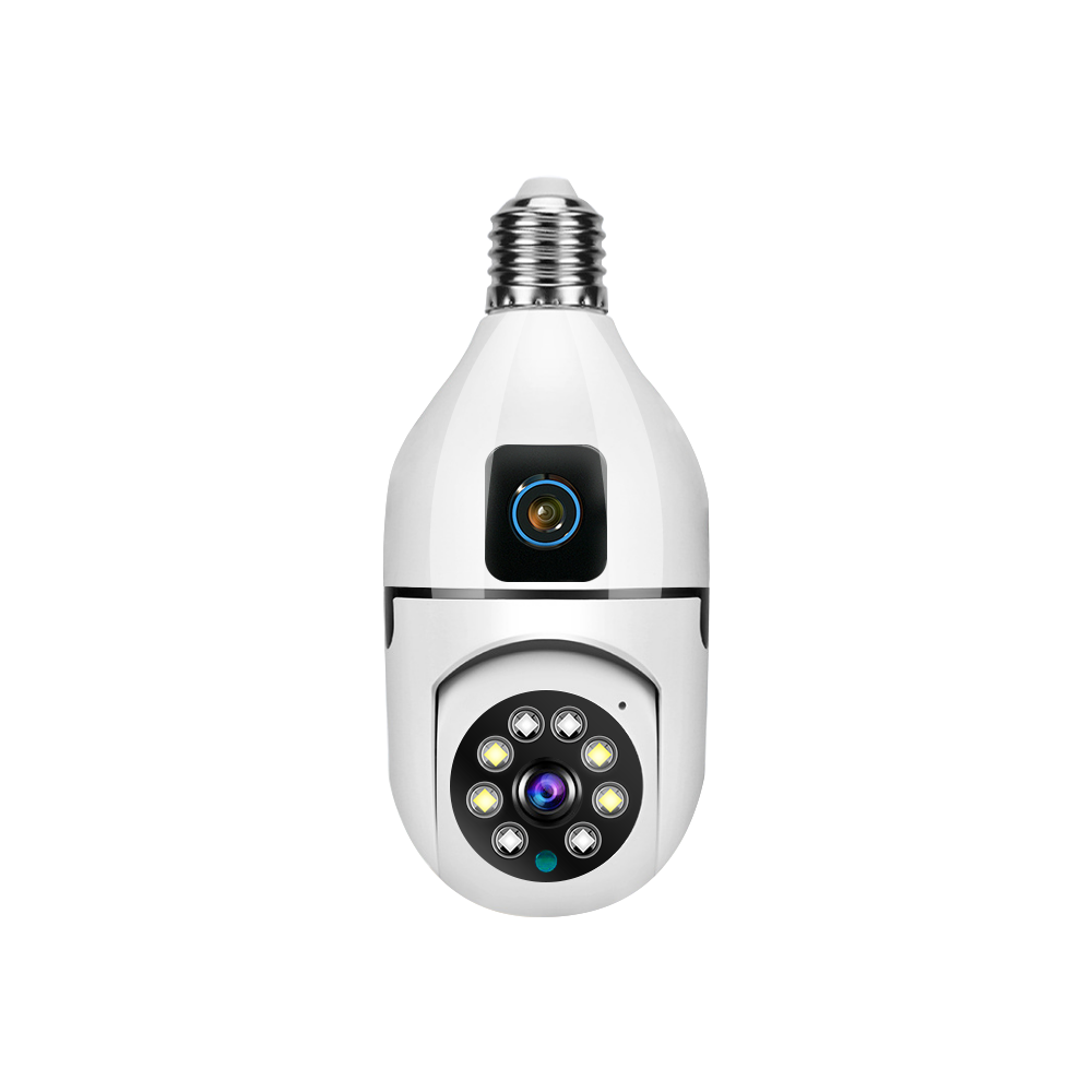 360degree view wireless wifi light bulb camera 720P mini hidden wifi camera security two lens