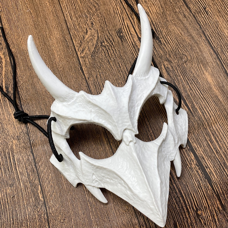 Hot Sale Multi PoeticExist Designs Funny Bone Masquerade Halloween Theme White and Black Plastic Halloween Scary Half Face Mask