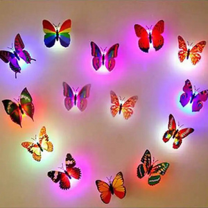 3D creative colorful luminous butterfly Home accessories Wall decoration Children's room LED luminous night light  LED butterfly