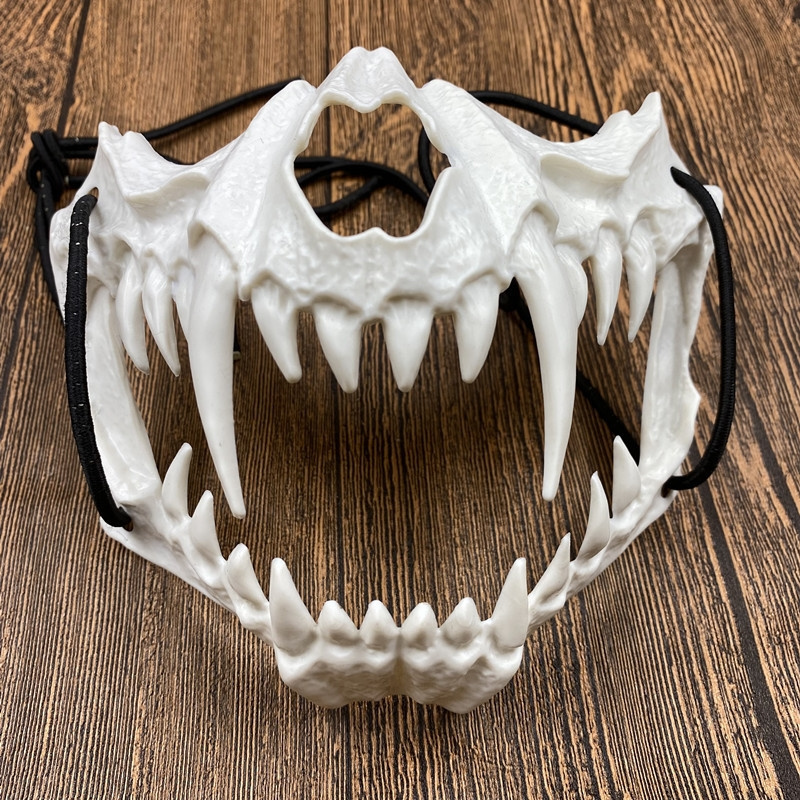 Hot Sale Multi PoeticExist Designs Funny Bone Masquerade Halloween Theme White and Black Plastic Halloween Scary Half Face Mask