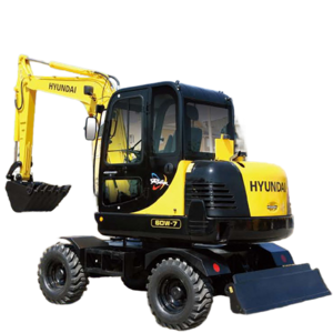 100% Korean original HyundaiR60W-7 wheeled excavator in good condition Second-hand tire type excavator HyundaiR60-7