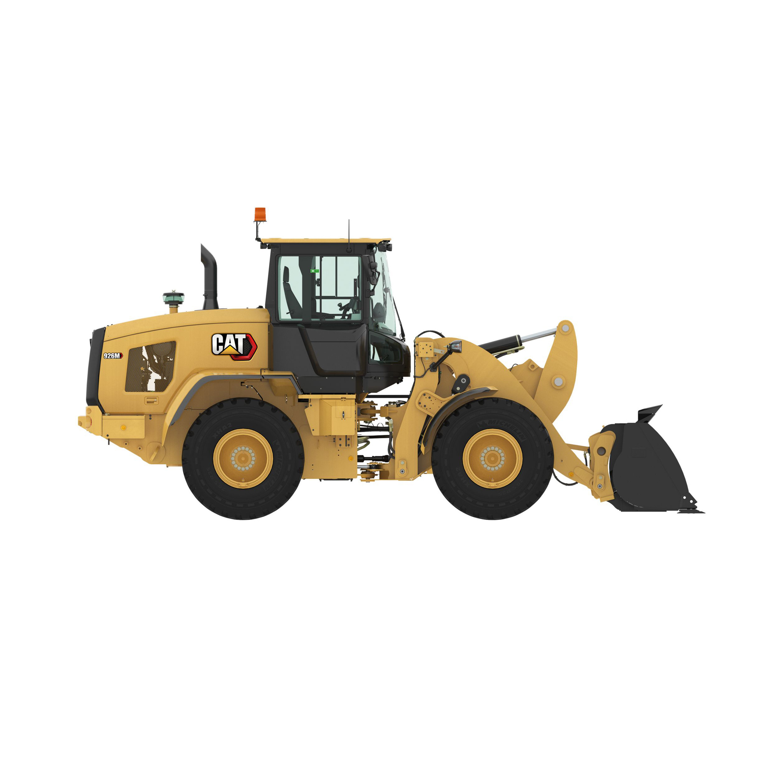 Now available for purchase: the CAT 926M, a used loader from CATERPILLAR that has a large bucket for construction