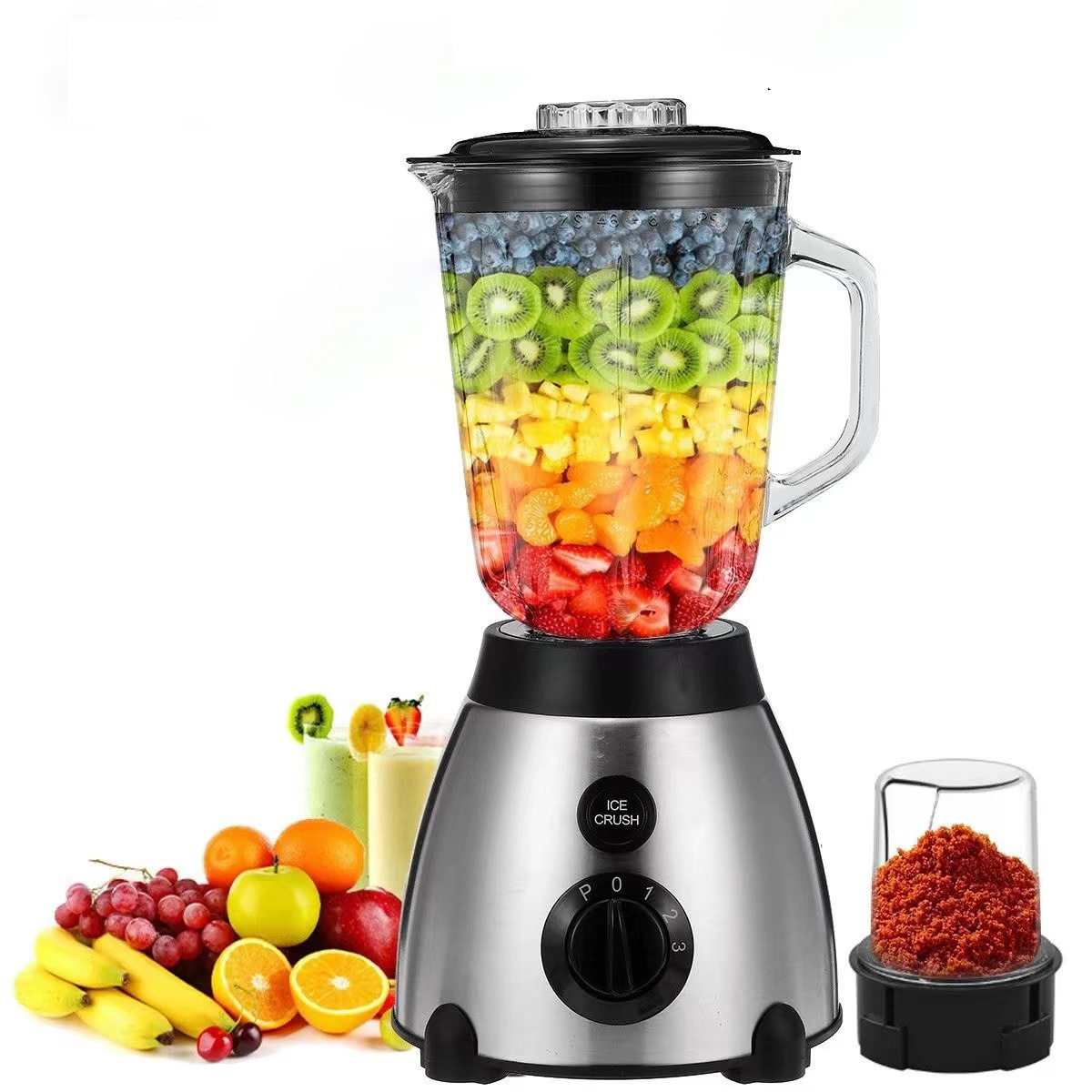 Y66 Stainless steel glass grinder multifunctional home kitchen appliances electric fruit smoothie food juicers mixer blenders