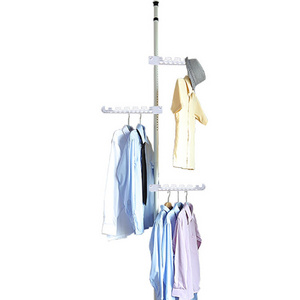 Modern Stand Adjustable Tension clothes rod on Balcony Clothes Hangers with Adjustable Wings for drying clothes