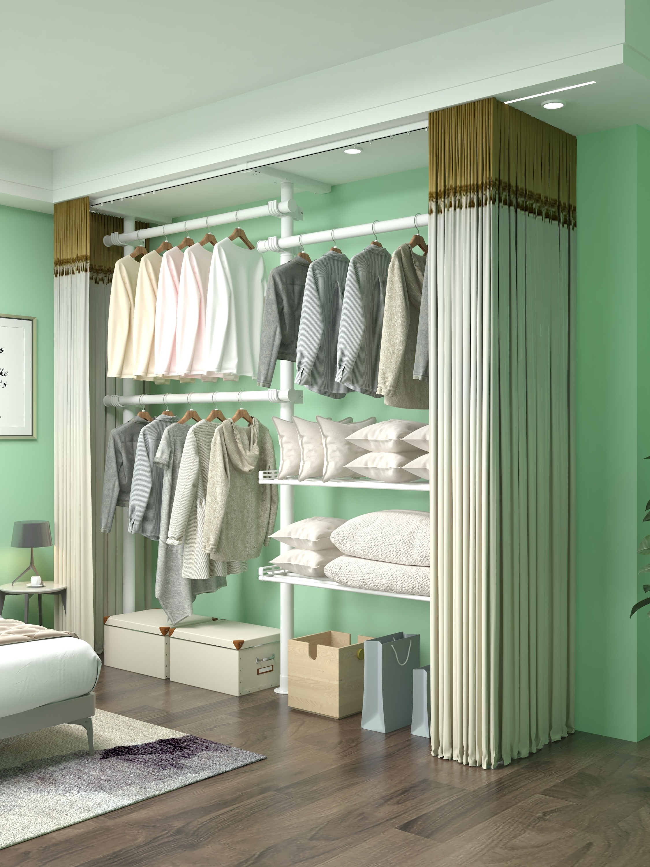 Wholesale Multipurpose Bedroom Wardrobe Closet Wardrobe System Simple Modern Open Simple Portable Combination Wardrobe