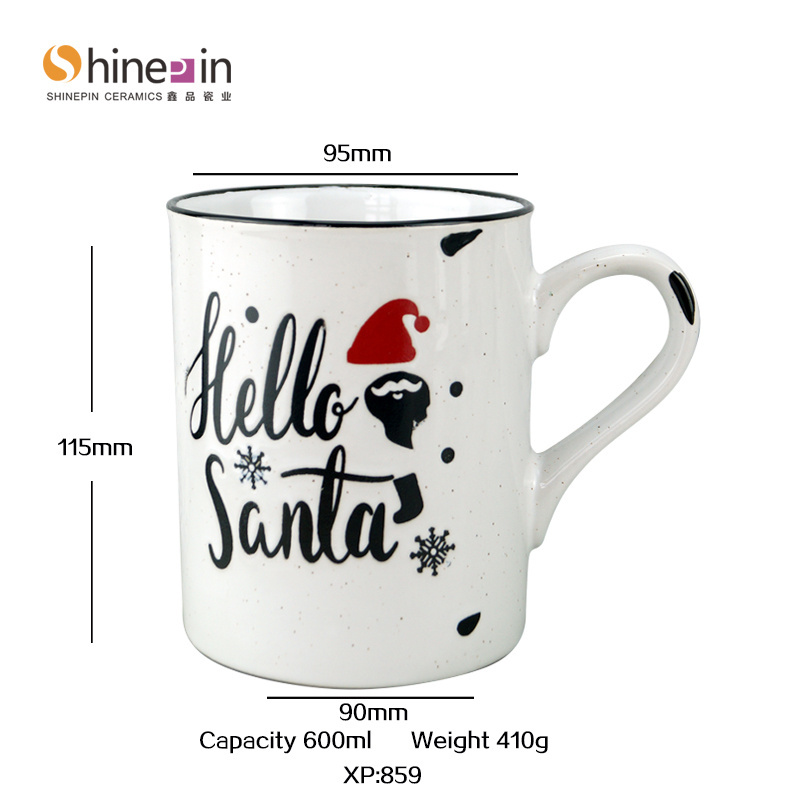 China supplier custom sublimation blank Christmas ceramic tea cup and saucer set porcelain 15 oz ceramic mug ceramic cloud mug