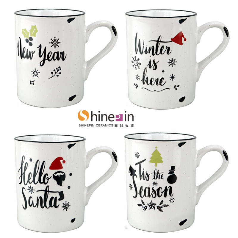 China supplier custom sublimation blank Christmas ceramic tea cup and saucer set porcelain 15 oz ceramic mug ceramic cloud mug