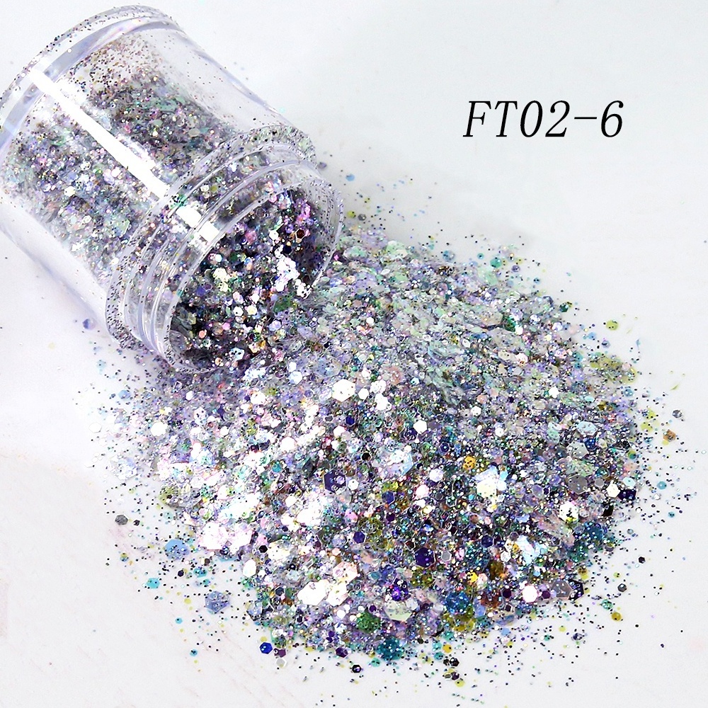 2023 top quality glitter wholesale bulk chunky cosmetic nail art opal red purple glitter