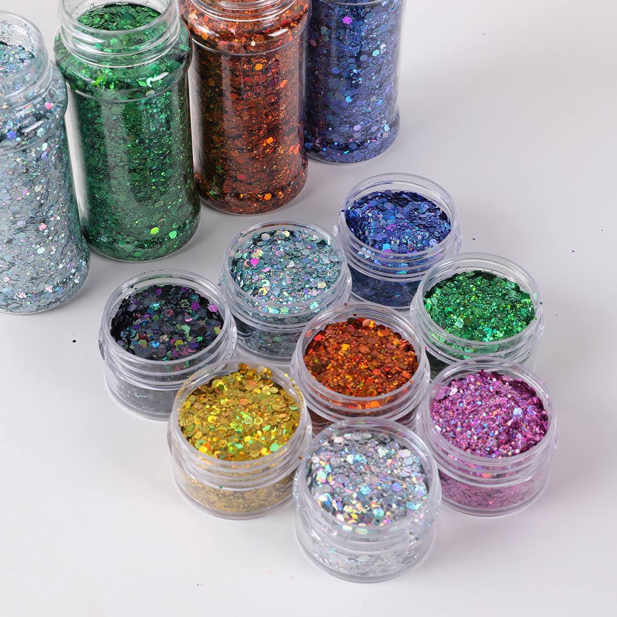 Holographic tumbler mix glitter powder wholesale bulk  nail art decoration chunky glitter