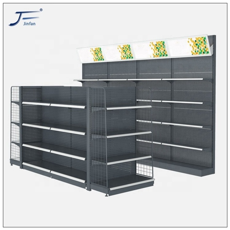 Customized Small Grocery Shelves Metal Store wall Shelves display stand