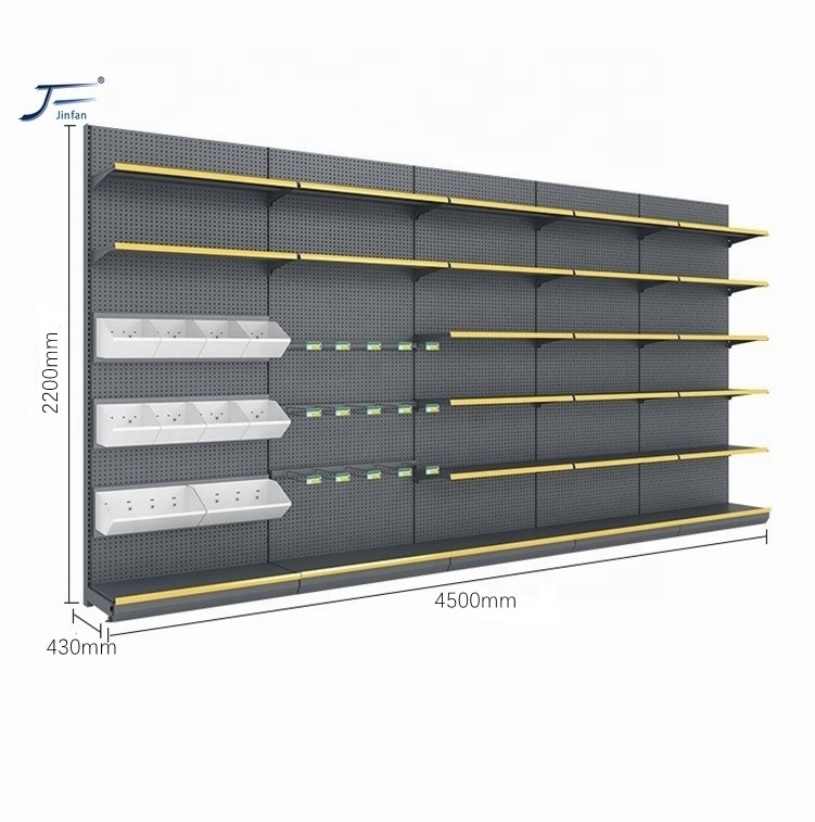 Customized Small Grocery Shelves Metal Store wall Shelves display stand