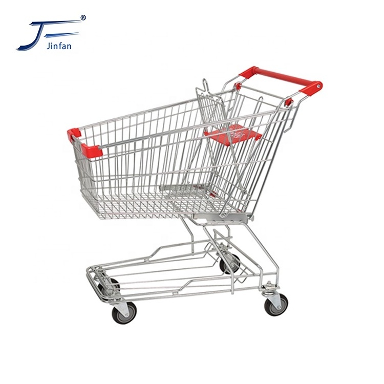 retail shop supermarket metal zinc plated shopping cart trolley customized by direct factory