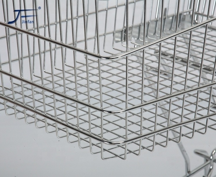 retail shop supermarket metal zinc plated shopping cart trolley customized by direct factory