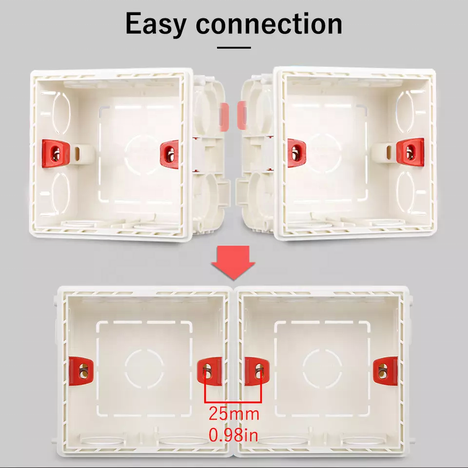 Wall Mount Junction Box 86 Plastic PVC Flame Retardant Electrical Socket Cassette Outlet Wall Switch Box Enclosure Flush Box