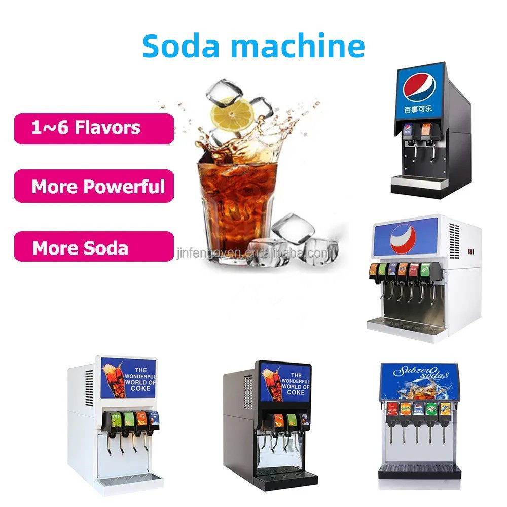 Restaurant Commercial 6 Flavour Carbonated Beverage Fountain Soda Machines / Soda Fountain Dispenser