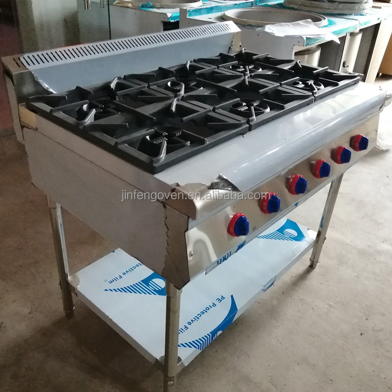 Commercial counter top 6 Burner Gas cooker Stainless Steel table top Gas Stove For Kitchen