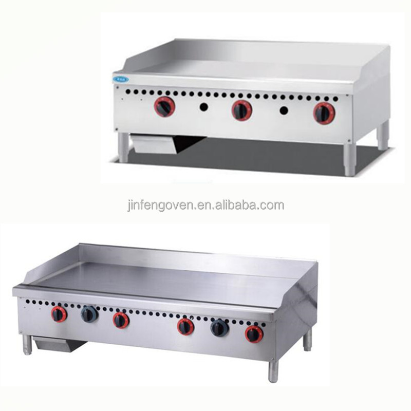 Hot sale hotel restaurant stainless steel gas griddle/ commercial kitchen table top flat plate griddle grill