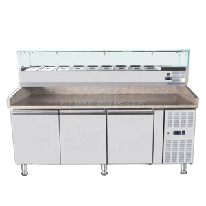 pizza counter design Work Bench Refrigerator Salad Bar / Pizza Making Prep Table