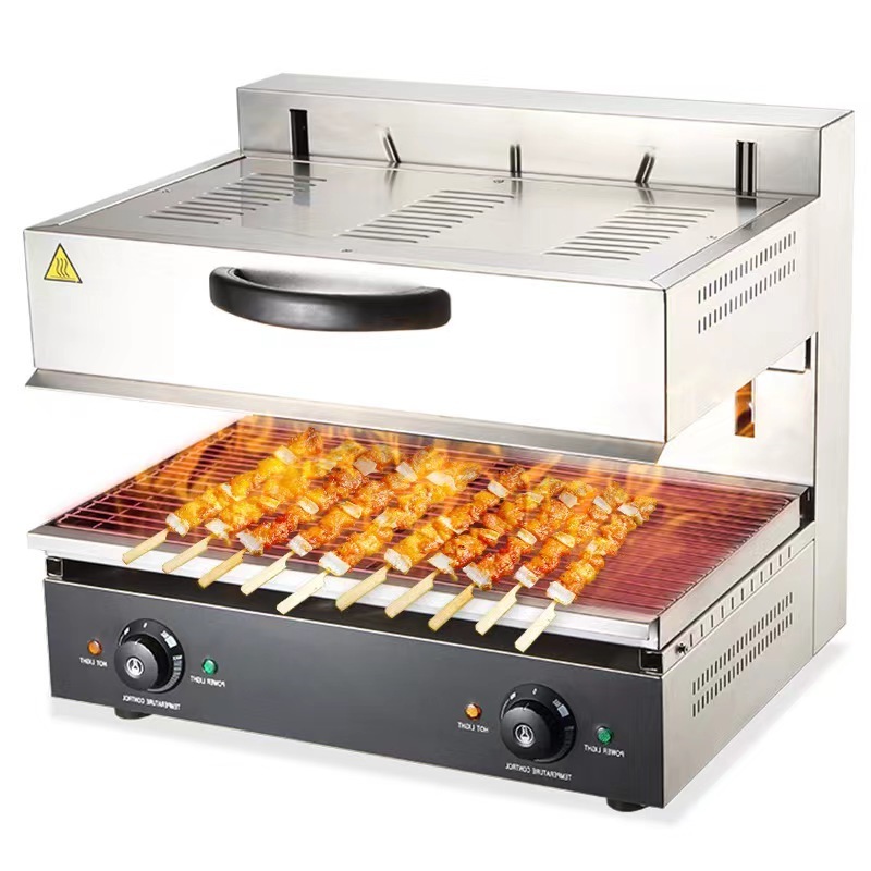 Stainless Steel Counter Top Electric Food Pizza Oven Chicken Roaster Grill Salamander / Adjustable Lift Salamander