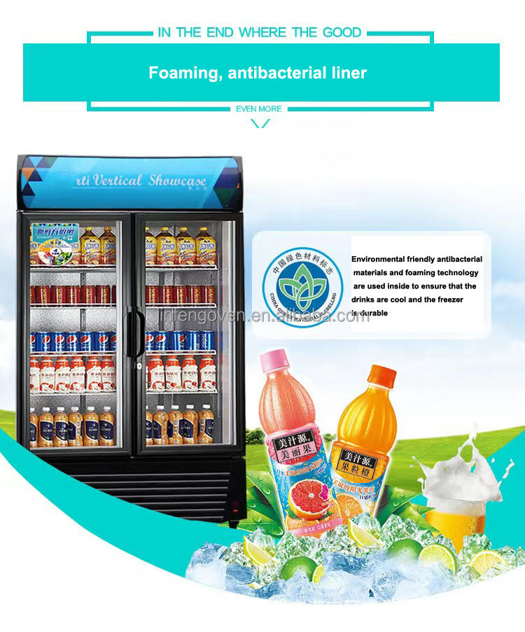 Commercial Beverage Display Fridge refrigerated showcase beverage beer vertical showcase for Supermarket