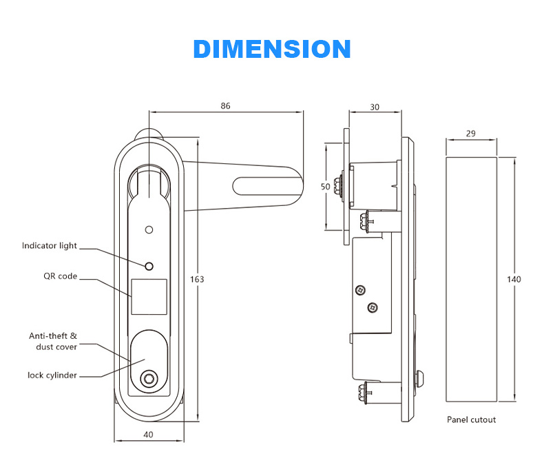 Security Electronic Swinghandle Intelligent Cabinet Lock Water Proof Electronic Lock