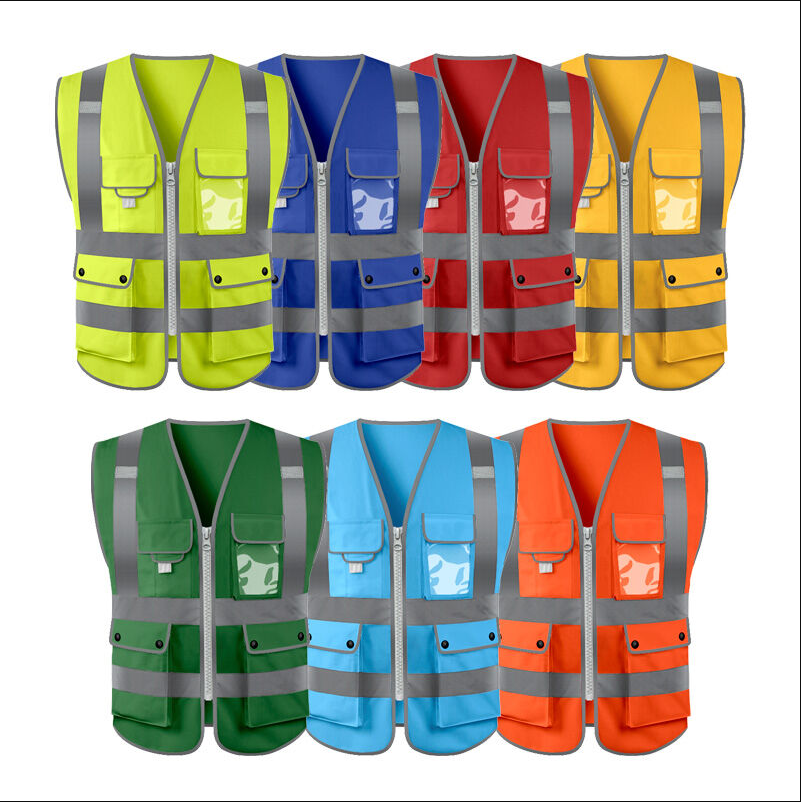 High visibility safety clothing men's reflective vest road safety clothing custom reflective safety jacket