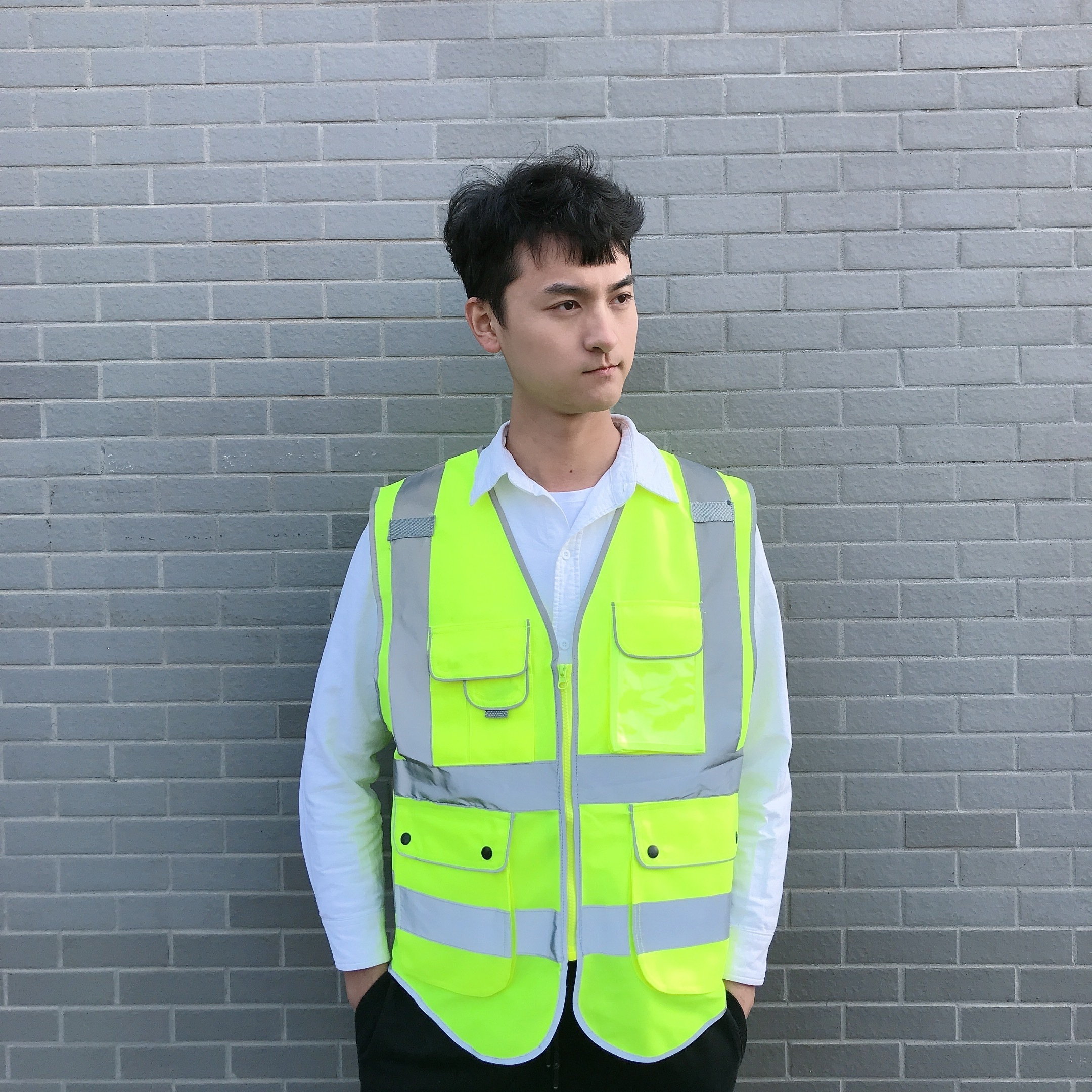 High visibility safety clothing men's reflective vest road safety clothing custom reflective safety jacket