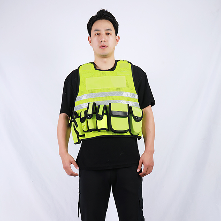 custom high visibility traffic tactical safety green reflective vest