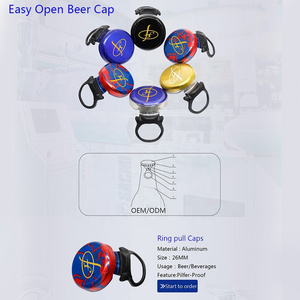 Chinese leading Bottle cap Listed company  Wholesale  26mm Easy Open Aluminum Plastic Pull Ring Cap Lid for Water Juice Beer cap