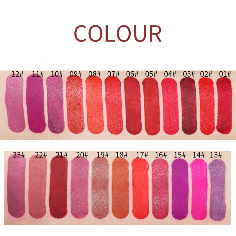 Customize Logo 40 Color Black Lid Tube Long Lasting Waterproof Nude Vegan Velvet Matte Liquid Lipstick Private Label