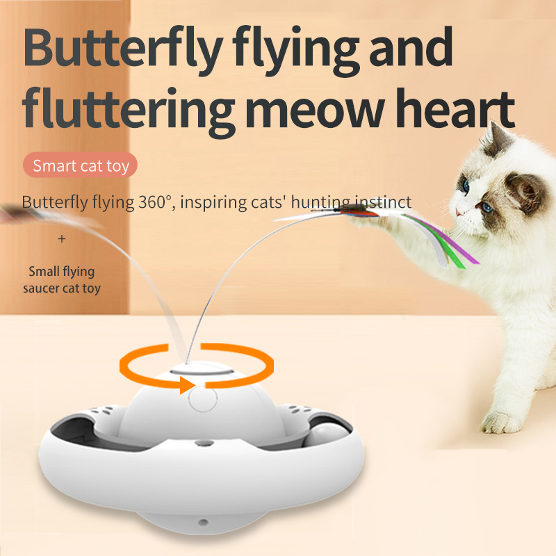 3 AA Batteries Required Interactive Automatic Tumbler Kitten Toy Butterfly Balls Electric Cat Toy