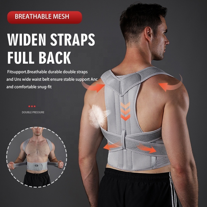 JINGBA OEM/ODM Service Posture Corrector Back Brace for Men and Women Fully Adjustable Straightener for Mid Upper Spine Support