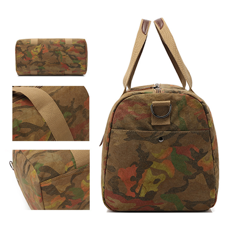 High quality outdoor large canvas camouflage travel sports duffle weekend bags with customized LOGO