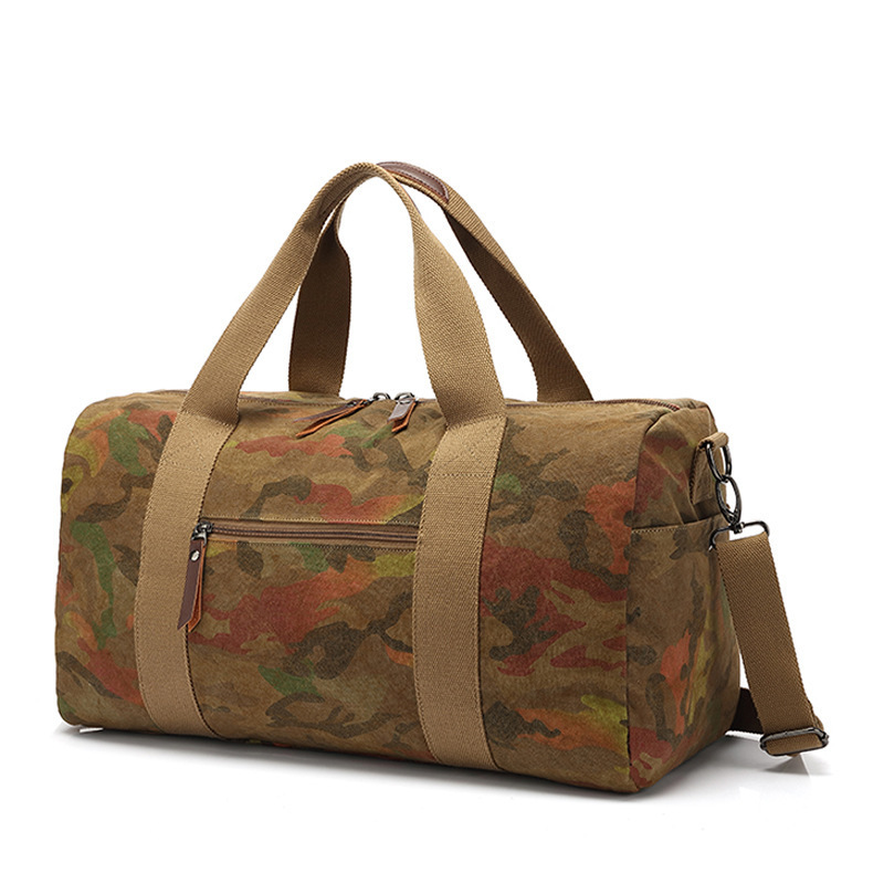 High quality outdoor large canvas camouflage travel sports duffle weekend bags with customized LOGO