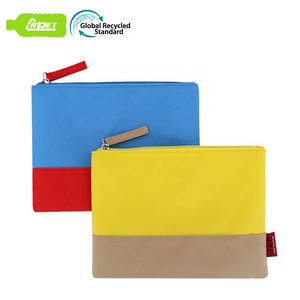 RPET 600D From Recycled Bottles Gadgets Tools Storage Bag Amenity Kit Pouch World Airline Travel Pouch Zipper Makeup Bag