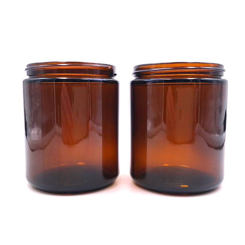 Scented Candle Containers 15G 30G 50G 100G 200G 250G Amber Straight Sided Glass Candle Jar With Screw Lids