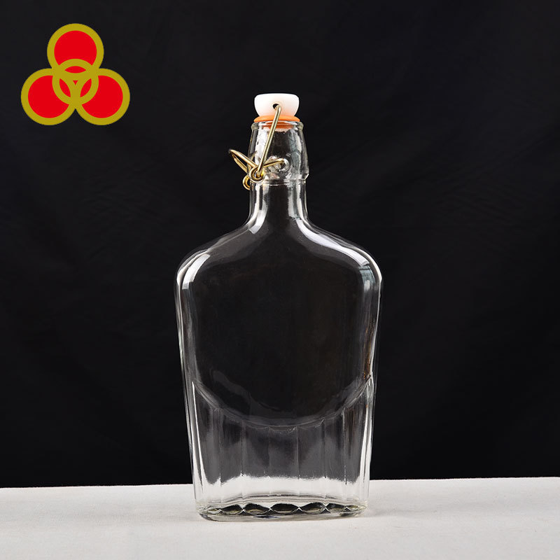 500ml Custom Clear Glass Vodka Liquor Swing Top Bottles Wholesale