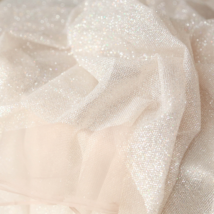 Multi-color New Silver Glitter Net Yarn   Hot Diamond Spray Gold and Silver Net Yarn Hot Stamping Wedding Dress Fabric