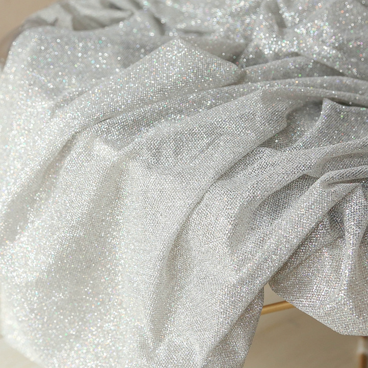 Multi-color New Silver Glitter Net Yarn   Hot Diamond Spray Gold and Silver Net Yarn Hot Stamping Wedding Dress Fabric