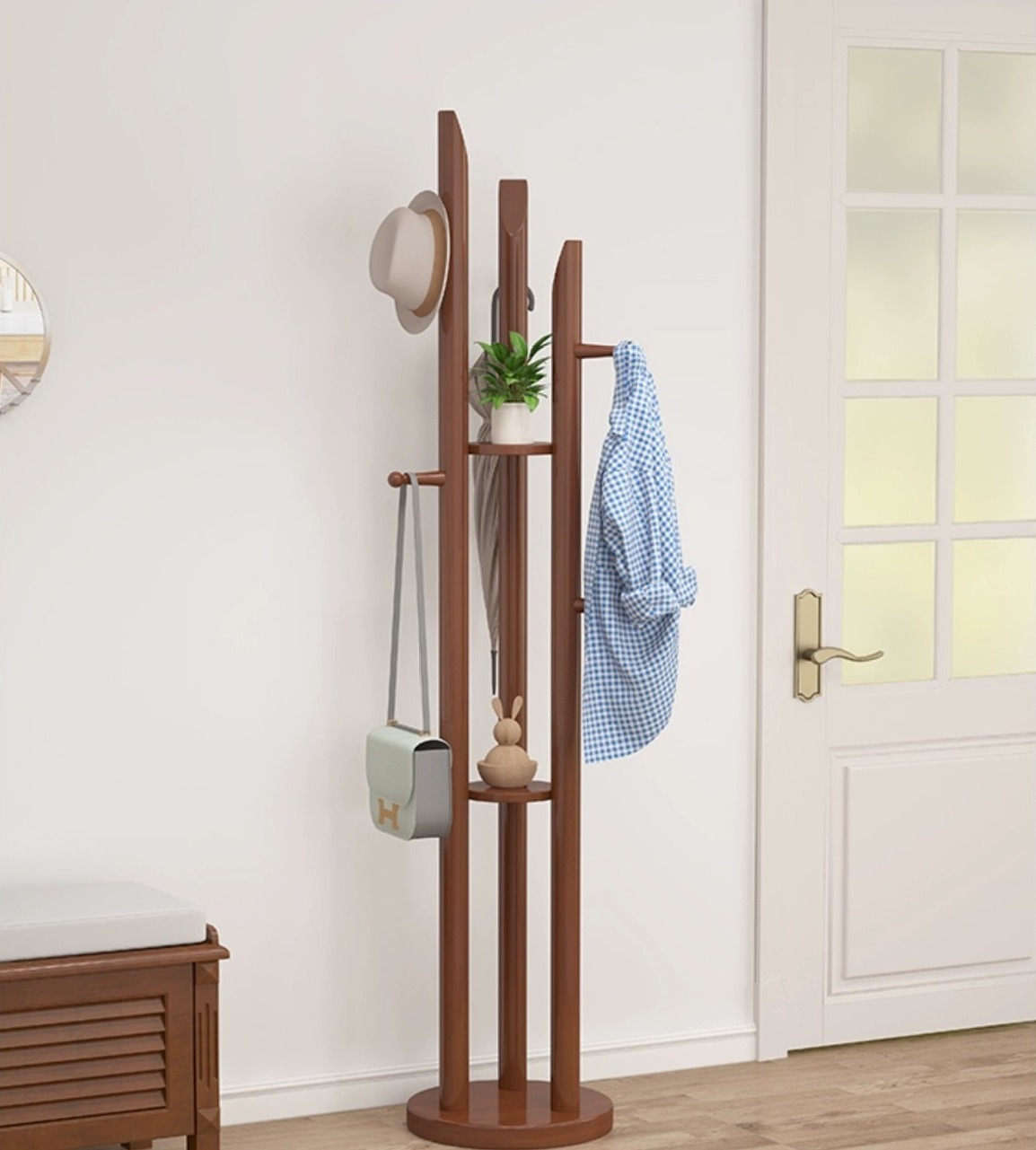 Modern design living room solid wood coat rack coat rack hat coat rack