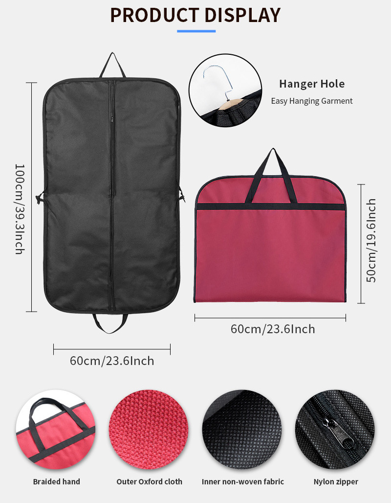 China direct factory folding promotional man suit carrier leather garment bag  dress cover for wholesale