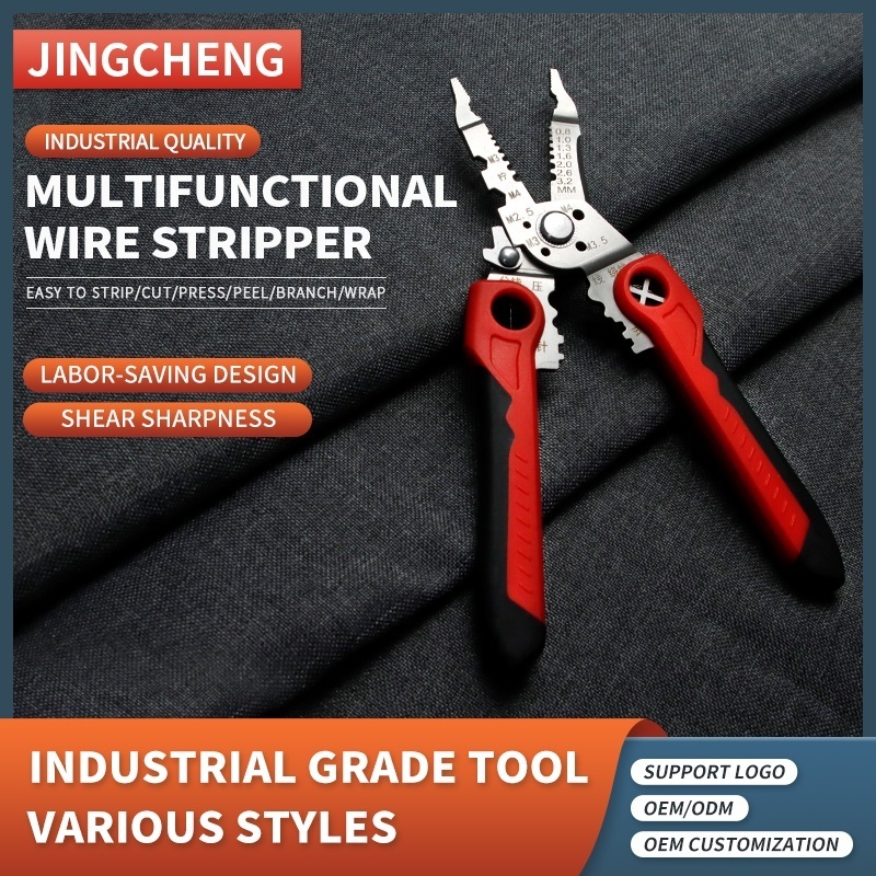 Professional 8.5in Stainless Steel Non-slip PP Handle Wire  Cutter Crimping Pliers Wire Strippers